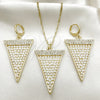 Juego de Arete y Dije de Adulto 10.99.0009 Oro Laminado, con Blanca Cristal and Marfil Perla, Pulido, Tono Dorado