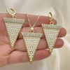 Juego de Arete y Dije de Adulto 10.99.0009 Oro Laminado, con Blanca Cristal and Marfil Perla, Pulido, Tono Dorado