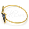 Aro Individual 07.263.0004.1.GT Tono Dorado, con Madre Perla Tanzanita Claro, Pulido, Tono Dorado (Grosor 02 MM, Talla Unica)