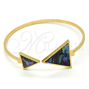 Aro Individual 07.263.0004.1.GT Tono Dorado, con Madre Perla Tanzanita Claro, Pulido, Tono Dorado (Grosor 02 MM, Talla Unica)