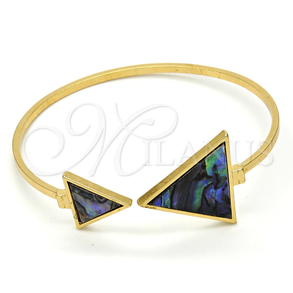 Aro Individual 07.263.0004.1.GT Tono Dorado, con Madre Perla Tanzanita Claro, Pulido, Tono Dorado (Grosor 02 MM, Talla Unica)