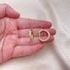 Argolla Huggie 02.264.0006.20 Oro Laminado, con Blanca Micro Pave, Pulido, Tono Dorado