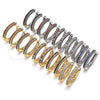 Argolla Huggie 02.264.0006.20 Oro Laminado, con Blanca Micro Pave, Pulido, Tono Dorado