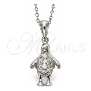 Gargantilla Elegante 10.174.0156.18 Plata Rodinada, con Zirconia Cubica Blanca, Pulido, Tono Plateado (18 Pulgadas de Largo)