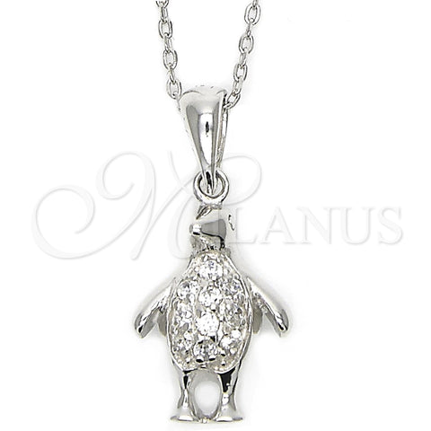 Gargantilla Elegante 10.174.0156.18 Plata Rodinada, con Zirconia Cubica Blanca, Pulido, Tono Plateado (18 Pulgadas de Largo)