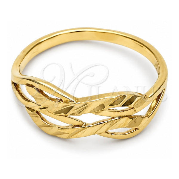 Anillo Elegante 01.63.0553.06 Oro Laminado, Diseño de Infinito, Diamantado, Tono Dorado (Size 6)