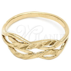 Anillo Elegante 01.63.0553.09 Oro Laminado, Diseño de Infinito, Diamantado, Tono Dorado (Size 9)