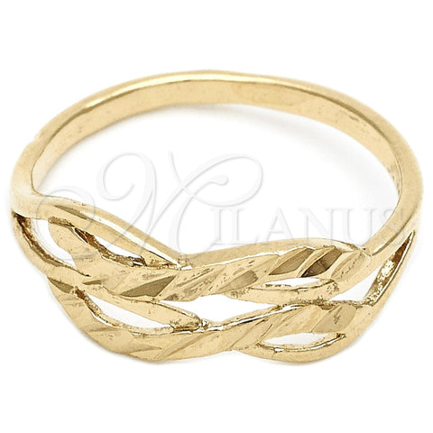 Anillo Elegante 01.63.0553.09 Oro Laminado, Diseño de Infinito, Diamantado, Tono Dorado (Size 9)