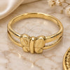 Anillo Elegante 01.63.0556.08 Oro Laminado, Diseño de Mariposa, Diamantado, Tono Dorado (Tamaño 8)