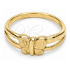 Anillo Elegante 01.63.0556.08 Oro Laminado, Diseño de Mariposa, Diamantado, Tono Dorado (Tamaño 8)