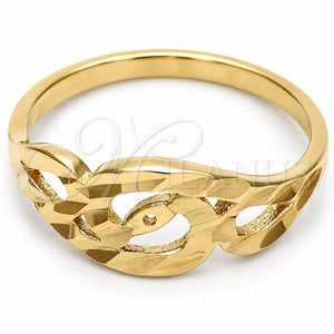 Anillo Elegante 01.63.0557.06 Oro Laminado, Diseño de Ojo Griego, Diamantado, Tono Dorado (Size 6)