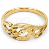 Anillo Elegante 01.63.0557.06 Oro Laminado, Diseño de Ojo Griego, Diamantado, Tono Dorado (Size 6)