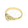 Anillo Elegante 01.63.0558.07 Oro Laminado, Diseño de Corazón, Diamantado, Tono Dorado (Size 7)