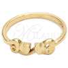 Anillo Elegante 01.63.0560.06 Oro Laminado, Diseño de Corazón, Diamantado, Tono Dorado (Size 6)