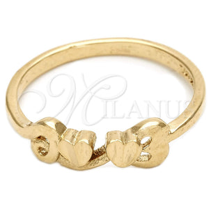 Anillo Elegante 01.63.0560.08 Oro Laminado, Diseño de Corazón, Diamantado, Tono Dorado (Size 8)