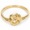 Anillo Elegante 01.63.0566.06 Oro Laminado, Diseño de Pajaro, Diamantado, Tono Dorado (Size 6)