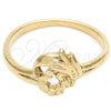 Anillo Elegante 01.63.0566.06 Oro Laminado, Diseño de Pajaro, Diamantado, Tono Dorado (Size 6)