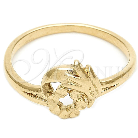 Anillo Elegante 01.63.0566.08 Oro Laminado, Diseño de Pajaro, Diamantado, Tono Dorado (Size 8)
