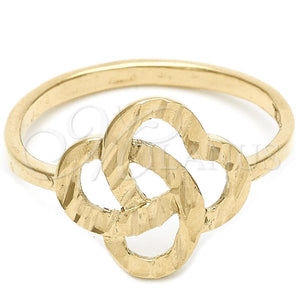 Anillo Elegante 01.63.0567.08 Oro Laminado, Diseño de Arco, Diamantado, Tono Dorado (Size 8)