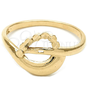 Anillo Elegante 01.63.0570.08 Oro Laminado, Diseño de Corazón, Diamantado, Tono Dorado (Size 8)