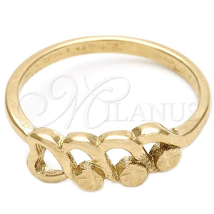Anillo Elegante 01.63.0572.08 Oro Laminado, Diseño de Flor, Diamantado, Tono Dorado (Size 8)