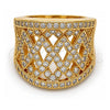 Anillo Multi Piedra 01.266.0006.08 Oro Laminado, con Micro Pave Blanca, Pulido, Tono Dorado (Tamaño 8)