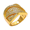 Anillo Multi Piedra 01.266.0004.07 Oro Laminado, con Blanca Micro Pave, Pulido, Tono Dorado (Size 7)