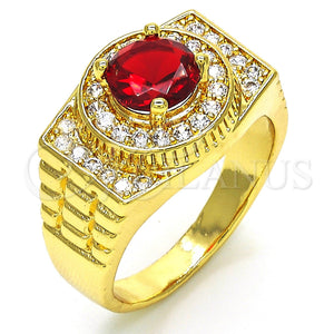 Anillo de Hombre 01.266.0001.11 Oro Laminado, con Granate and Blanca Zirconia Cubica, Pulido, Tono Dorado (Size 11)