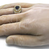 Anillo de Hombre 01.266.0001.1.11 Oro Laminado, con Tanzanita and Blanca Zirconia Cubica, Pulido, Tono Dorado (Size 11)