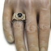 Anillo de Hombre 01.266.0001.1.11 Oro Laminado, con Zirconia Cubica Tanzanita y Blanca, Pulido, Tono Dorado (Tamaño 11)