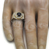 Anillo de Hombre 01.266.0001.1.11 Oro Laminado, con Tanzanita and Blanca Zirconia Cubica, Pulido, Tono Dorado (Size 11)