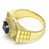 Anillo de Hombre 01.266.0001.1.12 Oro Laminado, con Tanzanita and Blanca Zirconia Cubica, Pulido, Tono Dorado (Size 12)