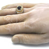 Anillo de Hombre 01.266.0001.2.11 Oro Laminado, con Negro and Blanca Zirconia Cubica, Pulido, Tono Dorado (Size 11)
