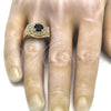 Anillo de Hombre 01.266.0001.2.12 Oro Laminado, con Negro and Blanca Zirconia Cubica, Pulido, Tono Dorado (Size 12)