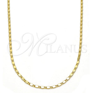 Gargantilla Basica 04.213.0004.24.GT Tono Dorado, Pulido, Tono Dorado (02 MM Thickness, 24 Inches Length)