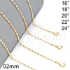 Gargantilla Basica 04.213.0004.24.GT Tono Dorado, Pulido, Tono Dorado (02 MM Thickness, 24 Inches Length)