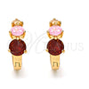 Argolla Huggie 02.213.0006.15 Oro Laminado, con Multicolor Zirconia Cubica, Pulido, Tono Dorado