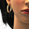 Argolla Huggie 02.213.0009.30 Oro Laminado, con Blanca Micro Pave, Pulido, Tono Dorado