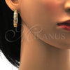 Argolla Huggie 02.213.0009.30 Oro Laminado, con Blanca Micro Pave, Pulido, Tono Dorado
