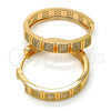Argolla Huggie 02.213.0009.30 Oro Laminado, con Blanca Micro Pave, Pulido, Tono Dorado