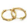 Argolla Huggie 02.213.0010.30 Oro Laminado, Diseño de Flor, con Blanca Micro Pave, Pulido, Tono Dorado