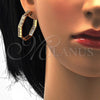 Argolla Huggie 02.213.0012.30 Oro Laminado, con Blanca Micro Pave, Pulido, Tono Dorado