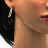 Argolla Huggie 02.213.0012.30 Oro Laminado, con Blanca Micro Pave, Pulido, Tono Dorado