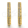 Argolla Huggie 02.213.0012.30 Oro Laminado, con Blanca Micro Pave, Pulido, Tono Dorado