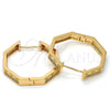 Argolla Huggie 02.213.0012.30 Oro Laminado, con Blanca Micro Pave, Pulido, Tono Dorado