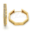 Argolla Huggie 02.213.0012.30 Oro Laminado, con Blanca Micro Pave, Pulido, Tono Dorado