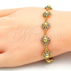 Pulsera Elegante 03.270.0004.07.GT Tono Dorado, Diseño de Flor y Cascavel, con Blanca Cristal, Pulido, Tono Dorado (10 MM Thickness, 7 Inches Length)