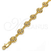 Pulsera Elegante 03.270.0004.07.GT Tono Dorado, Diseño de Flor y Cascavel, con Blanca Cristal, Pulido, Tono Dorado (10 MM Thickness, 7 Inches Length)