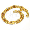 Pulsera Elegante 03.270.0005.07.GT Tono Dorado, Diseño de Flor y Cascavel, con Blanca Cristal, Pulido, Tono Dorado (08 MM Thickness, 7 Inches Length)