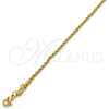 Gargantilla Basica 04.64.0001.16 Oro Laminado, Diseño de Rope, Pulido, Tono Dorado (01 MM Thickness, 16 Inches Length)